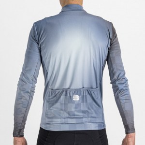Μπλούζα με μακρύ μανίκι Sportful ROCKET THERMAL Jersey Full Zip L/S - Blue Sea DRIMALASBIKES